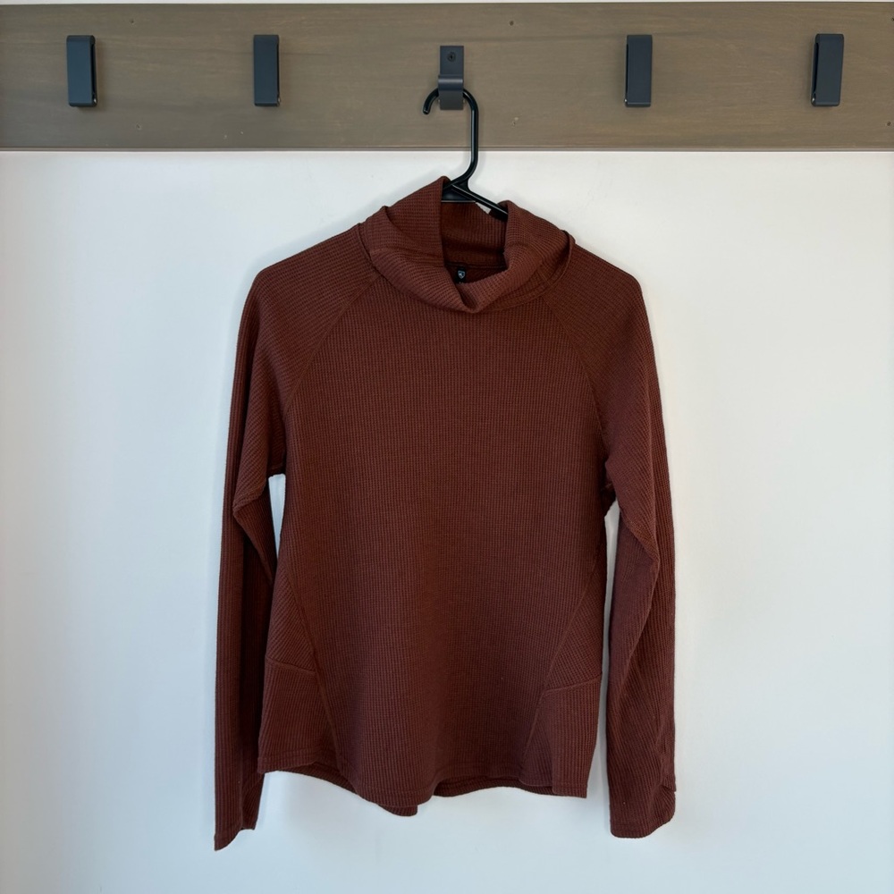 Kuhl Waffle Knit Long Sleeve Top Small | Rust Brown | Cozy Thermal